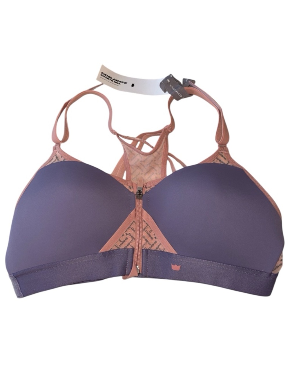 SHEFIT Exhilarate Front-Zip Sports Bra in dusty violet and rose medium NWT - Picture 3 of 7